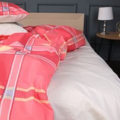 Акція на Простирадло MirSon King Size 220x240 см 17-0765 Checkered red Ranforce Elite від Rozetka