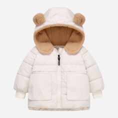 Акція на Дитяча зимова стьобана куртка для хлопчика SHEIN GD-00140262 104 см Айворі від Rozetka