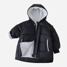 Акція на Дитяча демісезонна стьобана куртка для хлопчика SHEIN GD-00128885 80-86 см Чорна від Rozetka