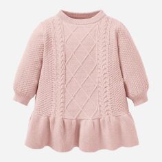 Акція на Дитяче тепле в'язане плаття для дівчинки SHEIN GD-00137867 92-98 см Світло-рожеве від Rozetka