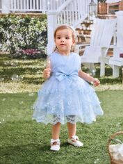 Акція на Дитяча святкова фатинова сукня для дівчинки SHEIN GD-00136864 86-92 см Блакитна від Rozetka