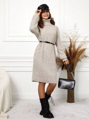 Акція на Підліткова тепла в'язана сукня для дівчинки SHEIN GD-00088505 158 см Сіра від Rozetka