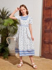 Акція на Дитяча літня сукня для дівчинки SHEIN GD-00136290 128 см Біла від Rozetka
