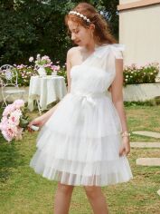 Акція на Підліткова святкова фатинова сукня для дівчинки SHEIN GD-00118333 170 см Біла від Rozetka