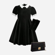 Акція на Дитяче ошатне плаття для дівчинки SHEIN GD-00118668 116 см Чорне від Rozetka