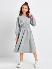 Акція на Підліткова сукня для дівчинки SHEIN GD-00129593 146-152 см Світло-сіра від Rozetka