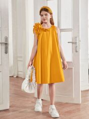 Акція на Підліткове літнє плаття для дівчинки SHEIN GD-00119743 146 см Жовте від Rozetka