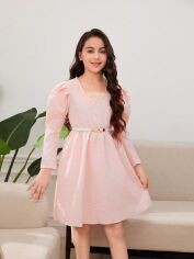 Акція на Дитяче ошатне плаття для дівчинки SHEIN GD-00129328 128 см Світло-рожеве від Rozetka