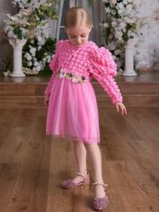 Акція на Дитяче ошатне фатинове плаття для дівчинки SHEIN GD-00129344 104 см Рожеве від Rozetka