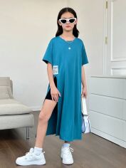 Акція на Підліткова літня сукня для дівчинки SHEIN GD-00136295 140 см Блакитна від Rozetka