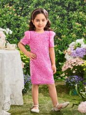 Акція на Дитяче ошатне плаття для дівчинки SHEIN GD-00118758 104 см Світло-рожеве від Rozetka
