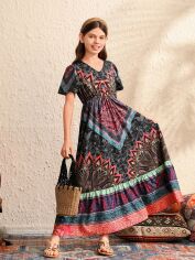 Акція на Дитяча літня сукня для дівчинки SHEIN GD-00140797 128 см Комбінована від Rozetka