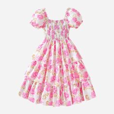Акція на Дитяче літнє плаття для дівчинки SHEIN GD-00140933 134 см Світло-рожеве від Rozetka