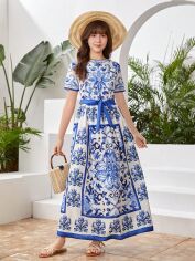 Акція на Підліткове літнє плаття для дівчинки SHEIN GD-00136778 176 см Комбіноване від Rozetka