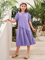 Акція на Дитяча літня сукня для дівчинки SHEIN GD-00140779 128 см Бузкова від Rozetka