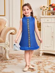 Акція на Дитяче ошатне плаття для дівчинки SHEIN GD-00140447 110 см Синє від Rozetka