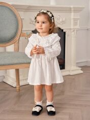 Акція на Дитяче муслінове плаття для дівчинки SHEIN GD-00119682 74-80 см Біле від Rozetka