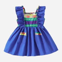 Акція на Дитяча літня сукня для дівчинки SHEIN GD-00136848 86-92 см Синя від Rozetka