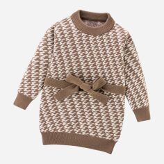 Акція на Дитяче тепле в'язане плаття для дівчинки SHEIN GD-00120839 122 см Комбіноване від Rozetka
