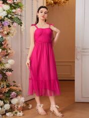 Акція на Підліткове ошатне фатинове плаття для дівчинки SHEIN GD-00136628 158 см Рожеве від Rozetka