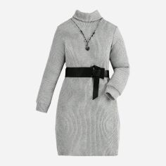 Акція на Дитяча в'язана тепла сукня для дівчинки SHEIN GD-00140793 128 см Світло-сіра від Rozetka