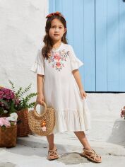Акція на Дитяча літня сукня для дівчинки SHEIN GD-00140454 110 см Біла від Rozetka