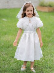 Акція на Дитяче святкове плаття + шаль для дівчинки SHEIN GD-00124722 116 см Біле від Rozetka