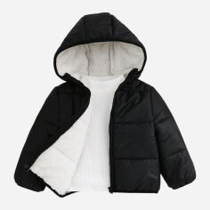 Акція на Дитяча зимова куртка для дівчинки SHEIN GD-00128817 80-86 см Чорна від Rozetka
