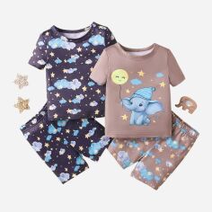 Акція на Набір дитячих літніх піжам 2 шт для хлопчика SHEIN GD-00118146 80-86 см Комбінований від Rozetka