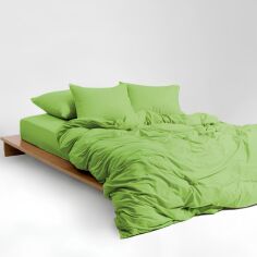Акція на Комплект постільної білизни Mirson King Size 220х240 см 013 Light Green Soft Touch of Satin від Rozetka