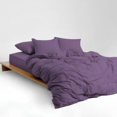 Акція на Комплект постільної білизни Mirson Полуторний Євро 160х220 см 012 Purple Soft Touch of Satin від Rozetka