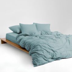 Акція на Комплект постільної білизни Mirson Двоспальний 175х210 см 015 Aquamarine Soft Touch of Satin від Rozetka