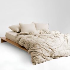 Акція на Комплект постільної білизни Mirson Полуторний Євро 160х220 см 016 Creamy Soft Touch of Satin від Rozetka