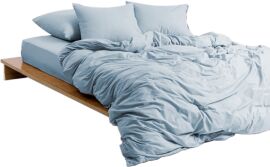 Акція на Підковдра MirSon Soft Touch of Satin 019 Gray-blue 220х240 см від Rozetka