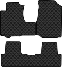Акція на Килимки з екошкіри EVAtech ECO в салон авто для CR-V (United Kingdom) Honda 2007-2012 3 покоління SUV EU Екошкіра чорна з чорною ниткою чорний кант від Rozetka
