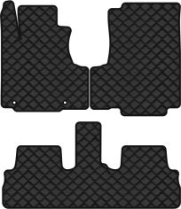Акція на Килимки з екошкіри EVAtech ECO в салон авто для CR-V (without armrest) Honda 2007-2012 3 покоління SUV USA Екошкіра чорна з чорною ниткою чорний кант від Rozetka