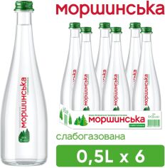 Акція на Упаковка мінеральної природної столової слабогазованої води Моршинська Premium 0.5 л х 6 пляшок від Rozetka