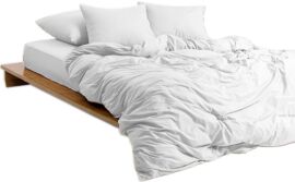 Акція на Простирадло на гумці MirSon Soft Touch of Satin 001 White 80x200 см від Rozetka
