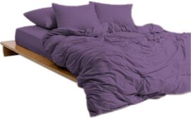 Акція на Простирадло на гумці MirSon Soft Touch of Satin 012 Purple 90x190 см від Rozetka