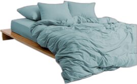 Акція на Простирадло на гумці MirSon Soft Touch of Satin 015 Aquamarine 200x220 см від Rozetka