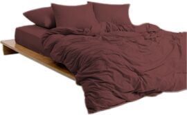 Акція на Простирадло на гумці MirSon Soft Touch of Satin 021 Tomato 180x200 см від Rozetka