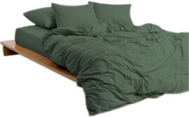 Акція на Простирадло на гумці MirSon Soft Touch of Satin 009 Forest green 140x190 см від Rozetka