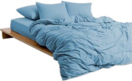 Акція на Простирадло на гумці MirSon Soft Touch of Satin 008 Sky blue 150x190 см від Rozetka