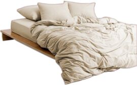 Акція на Простирадло на гумці MirSon Soft Touch of Satin 016 Creamy 200x220 см від Rozetka