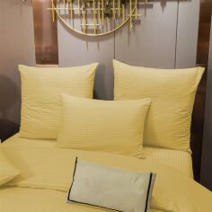 Акція на Простирадло на гумці MirSon Royal Soft Stripe 30-0003 Intense Yellow 70x190 см від Rozetka