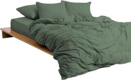 Акція на Простирадло MirSon Soft Touch of Satin 017 Olive green 220x240 см від Rozetka