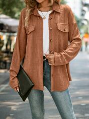 Акція на Сорочка жіноча SHEIN GD-00149212 S Коричнева від Rozetka