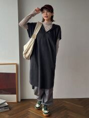 Акція на Туніка жіноча SHEIN GD-00149100 S Темно-сіра від Rozetka