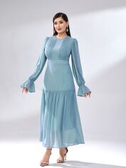 Акція на Плаття довге літнє жіноче SHEIN GD-00148690 S Блакитне від Rozetka