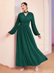 Акція на Плаття вечірнє довге літнє жіноче SHEIN GD-00148697 S Темно-зелене від Rozetka